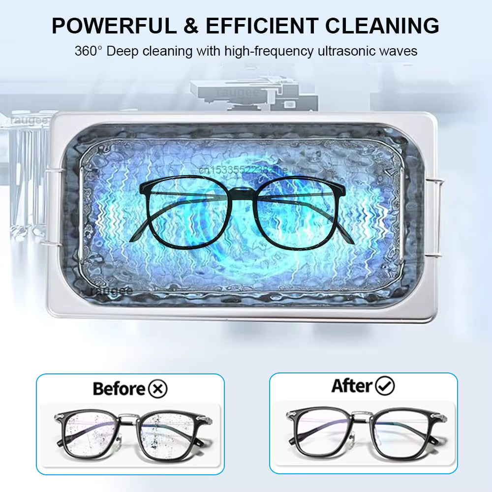 Nettoyeur à ultrasons 40KHz – Bac de nettoyage professionnel pour bijoux, lunettes, montres, prothèses dentaires, appareil de nettoyage haute fréquence
