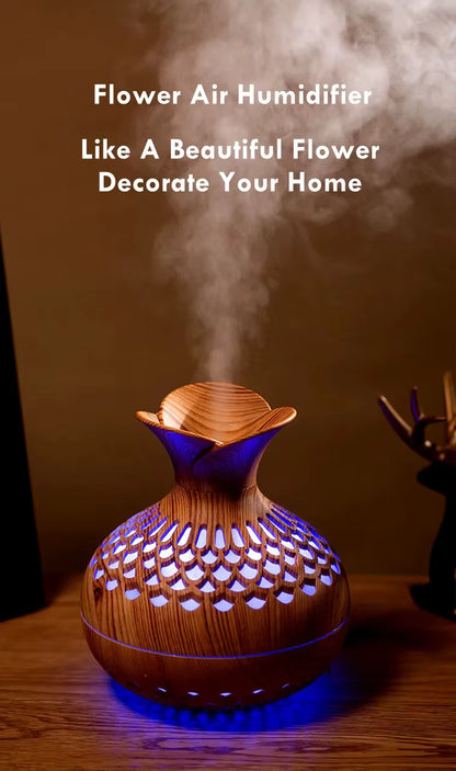 Humidificateur d’Air 300 ml Effet Bois – Diffuseur d’Arômes USB pour Maison et Bureau