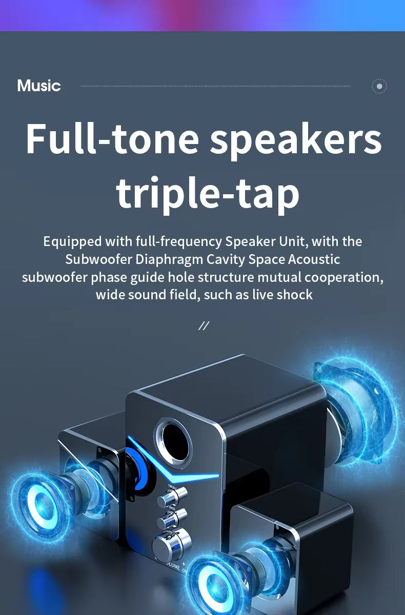 Haut-Parleur Bluetooth avec Caisson de Basses – Barre de Son Mini Home Cinéma pour PC et Smartphone