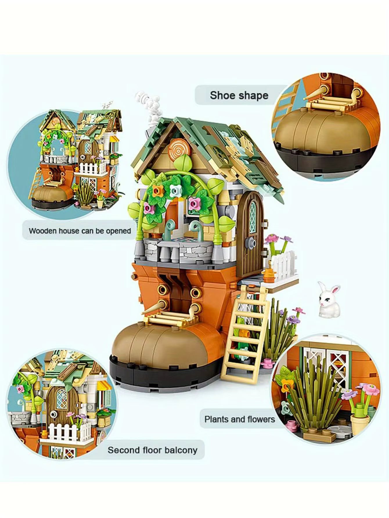 Cabane Miniature en Blocs de Construction – Maison Fantaisie DIY à Assembler – Décoration Jardin Féérique – Jeu Créatif Adulte Enfant
