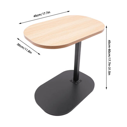 Table d’Appoint Réglable 45-80 cm – Petite Table en Forme C pour Salon, Lit ou Canapé