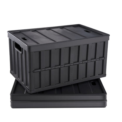 Lot de 3 Bacs de Rangement Pliables 45L/65L –– Organisation Garage & Maison