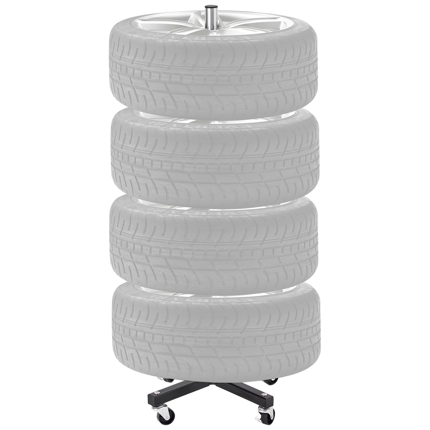 Support de Rangement pour 4 Pneus avec Jantes – Support Arbre en Acier 220 lb – Rack Atelier Garage