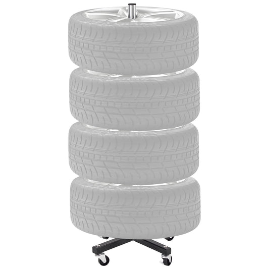 Support de Rangement pour 4 Pneus avec Jantes – Support Arbre en Acier 220 lb – Rack Atelier Garage