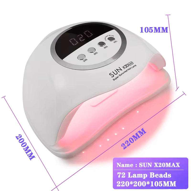 Lampe UV LED SUN X20MAX 72 LEDs pour Ongles – Sèche Vernis Gel Professionnel avec Écran LCD et Minuterie