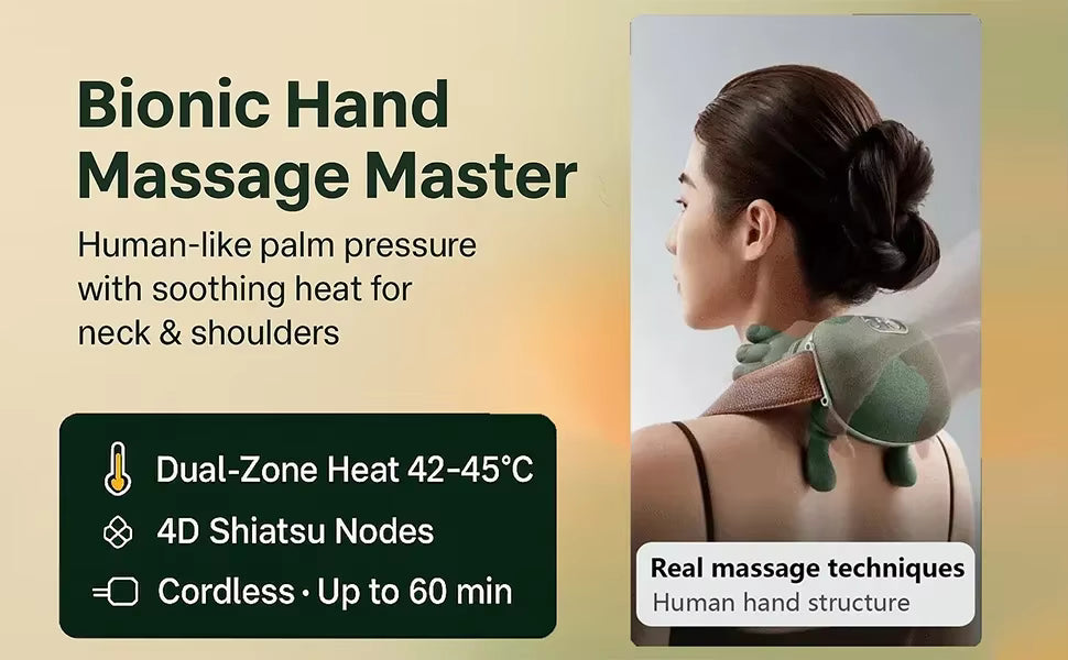 Masseur Cervical Électrique pour Cou et Épaules – Masseur Imitation Main pour Relaxation Musculaire