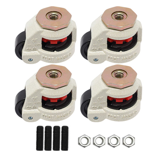 Lot de 4 Roulettes Industrielles 360° – Roues Pivotantes Résistantes, Support Équipement Lourd, Roulettes Meuble Atelier, Fixation Universelle