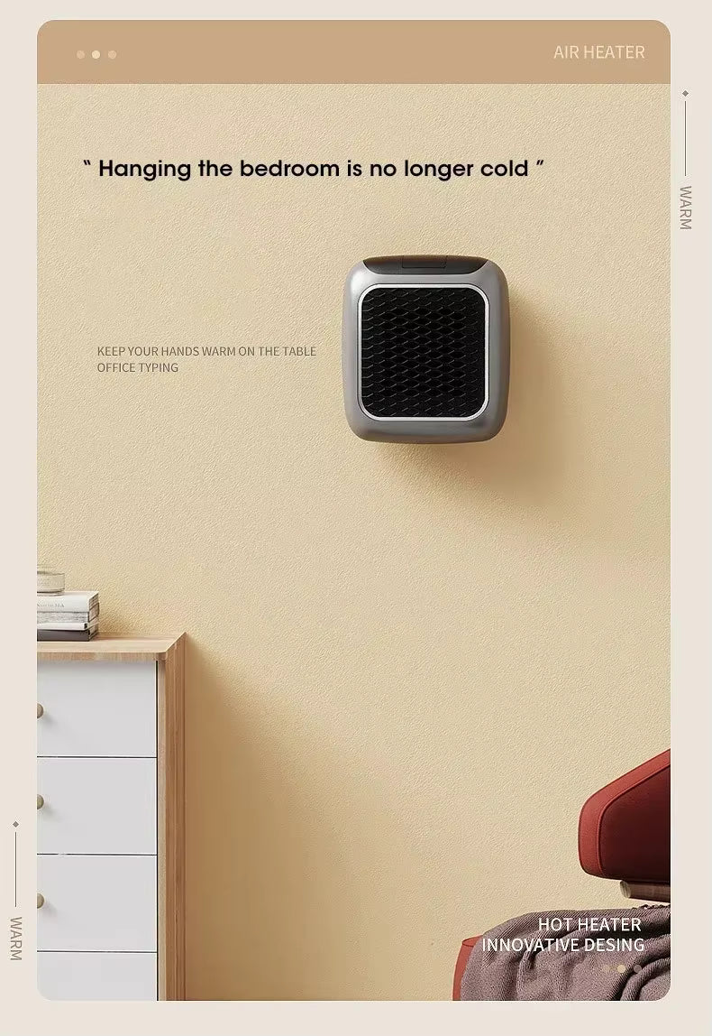 Mini Radiateur Électrique Mural Enfichable – Chauffage Compact avec Thermostat pour Chambre