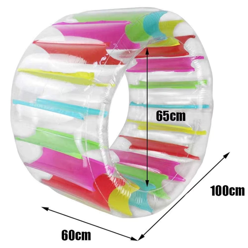 Rouleau Gonflable Aquatique Piscine – Roue Flottante Transparente Multicolore | Enfants & Adultes
