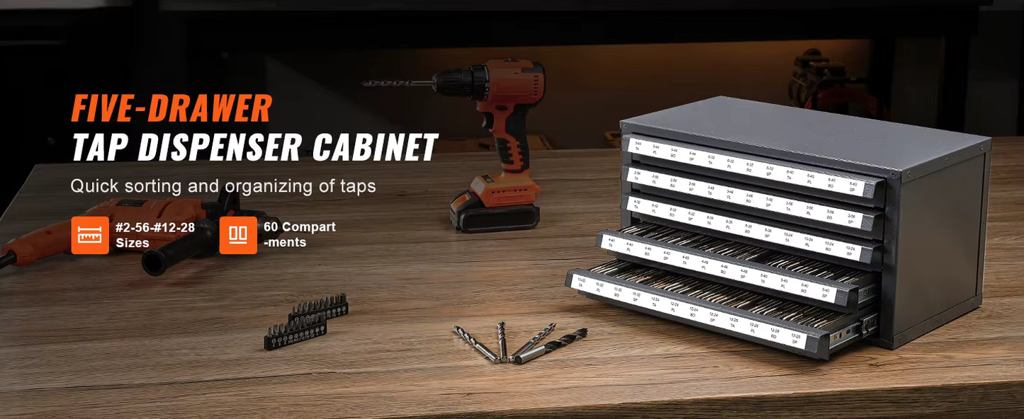 Armoire Distributrice de Forets en Acier – Meuble de Rangement 3 Tiroirs – Organiseur Atelier