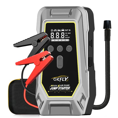 Booster Batterie Voiture 7000A avec Compresseur Air 150 PSI – Démarreur & Gonfleur Pneus Portable USB & LED – Auto, Moto & SUV