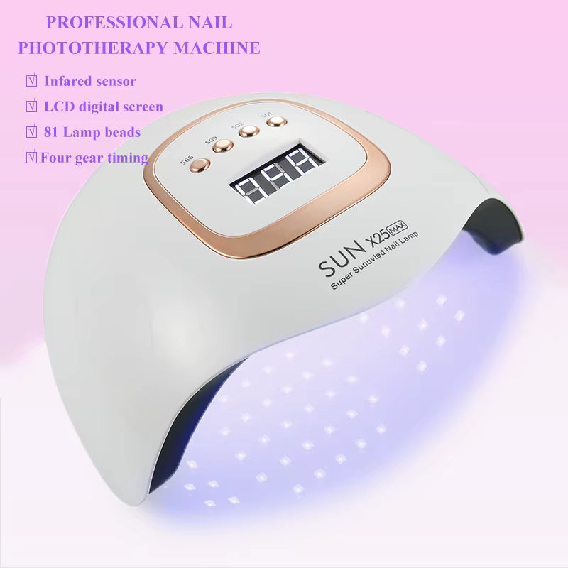 Lampe UV LED SUN X27MAX 81 LEDs pour Ongles – Sèche Vernis Gel Professionnel avec Écran LCD – Lampe Nail Art EU Plug