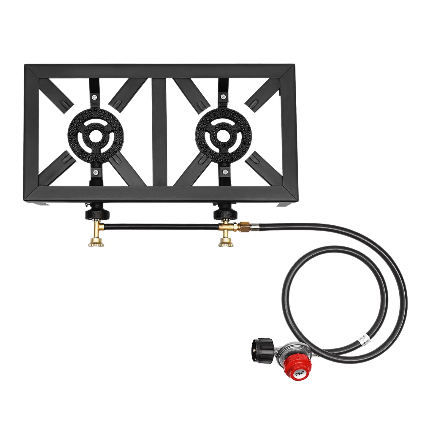 Réchaud à Gaz Portable Double Brûleur 8000W – Cuisinière Extérieure Propane Camping