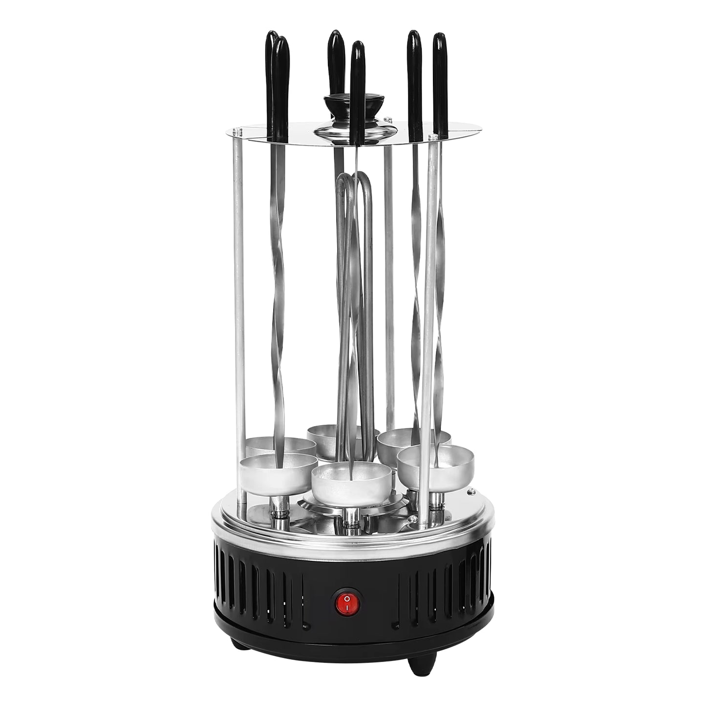 Grill électrique vertical 1000W – Rôtissoire verticale sans fumée – Machine à brochettes rotative 5 broches – Cuisson kebab viande légumes