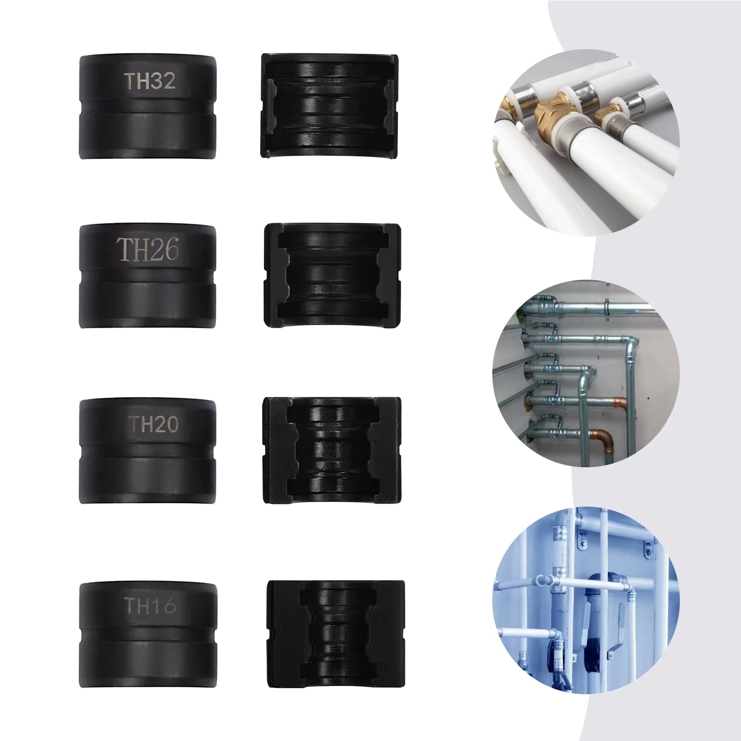 Jeu mâchoires à sertir TH16-32 mm pour tubes multicouches
