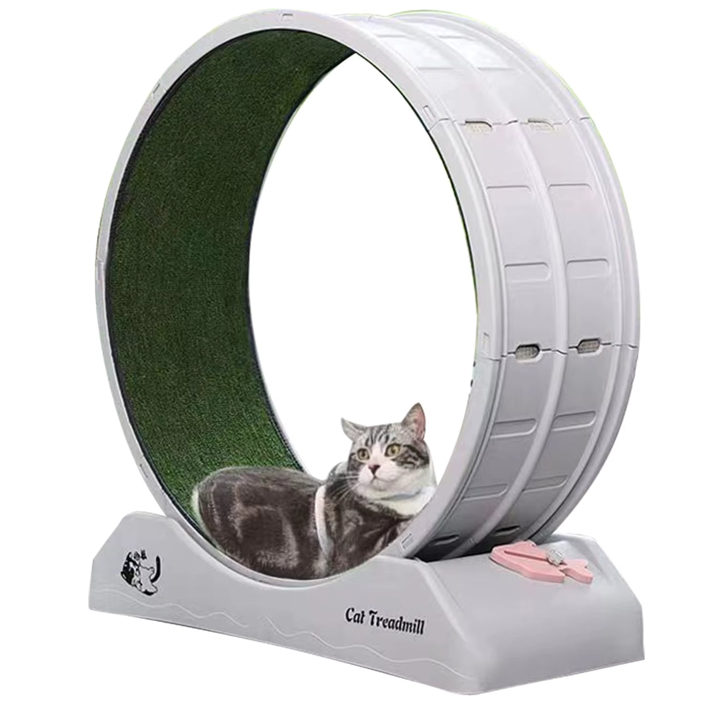 Grande Roue d’Exercice Silencieuse pour Chat – Tapis de Course Intérieur – Non Électrique – Structure Durable avec Verrouillage – 85 x 80 x 35 cm