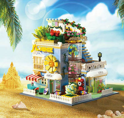 Casa de Flores en Bloques de Construcción 2091 Piezas – Decoración Miniatura DIY Plantas y Jardín – Juego Creativo para Adultos y Niños