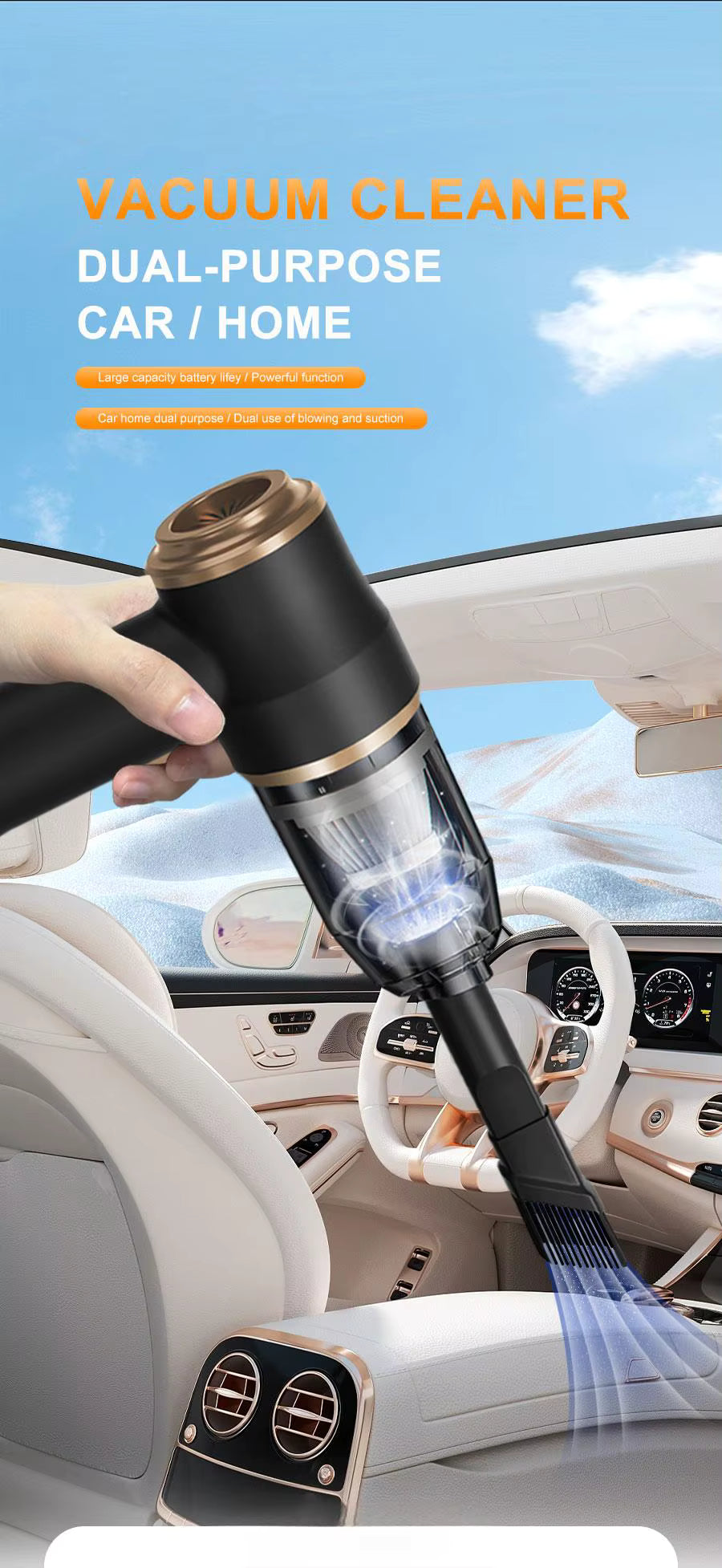 Aspirateur de voiture sans fil portable haute puissance
