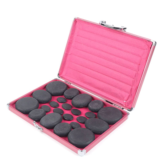 Kit de Massage Pierres Chaudes 20 Pièces – Pierres de Basalte avec Boîte Chauffante pour Spa
