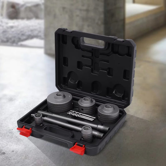 Kit scie cloche béton 9 pièces SDS Plus 30-100 mm
