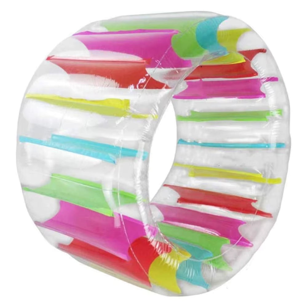 Rouleau Gonflable Aquatique Piscine – Roue Flottante Transparente Multicolore | Enfants & Adultes