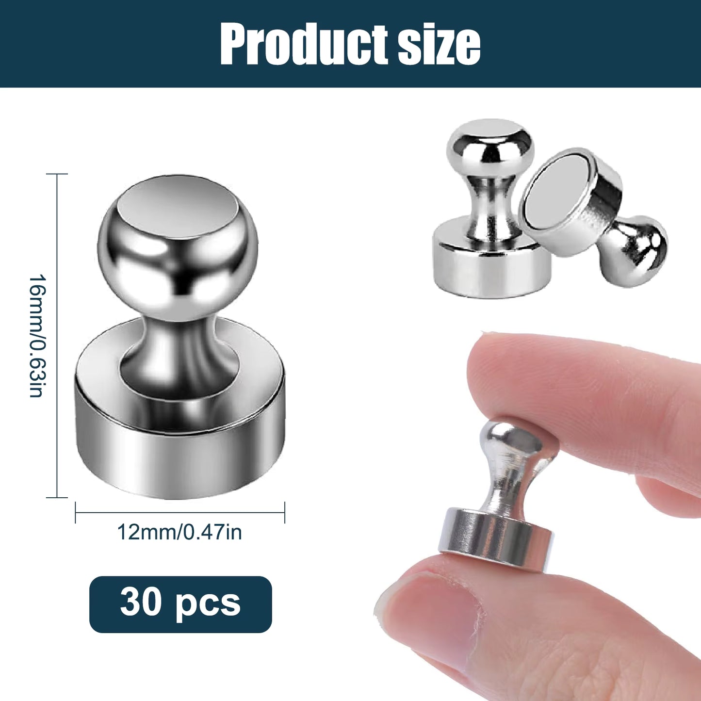 Lot de 90 Aimants Magnétiques Puissants pour Réfrigérateur et Tableau Blanc | Aimants de Bureau en Métal pour Cuisine, École, Planning et Organisation