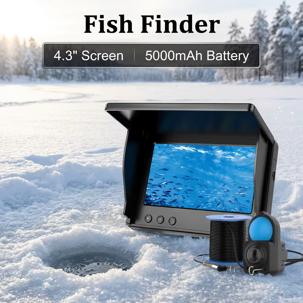 Caméra de Pêche Sous-Marine HD 30M – Détecteur de Poissons avec Écran 4,3" – Vision Nocturne, Pêche en Lac, Rivière, Bateau