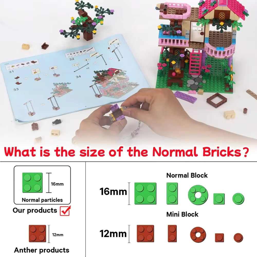 Cabane dans Arbre en Blocs de Construction 685 Pièces – Maison Nature avec Toboggan – Jeu Créatif Enfant – Cadeau Fille Garçon