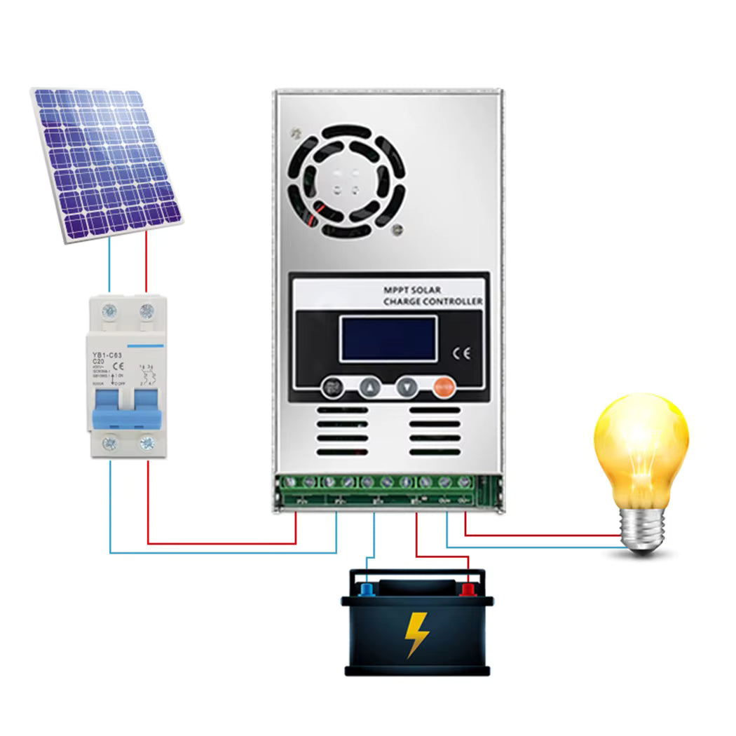 Régulateur de Charge Solaire MPPT 60A 12V-48V – Contrôleur Panneau Solaire avec Écran LCD