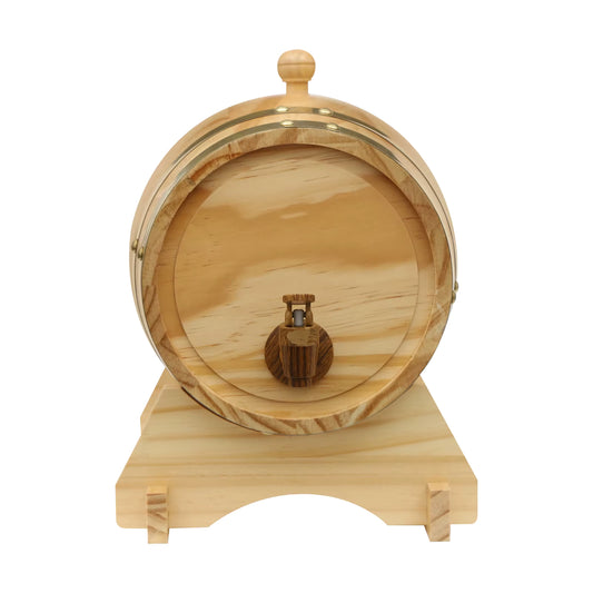 Baril en bois 5L avec robinet – Mini tonneau décoratif pour vin, whisky ou rhum – Distributeur vintage avec support en bois