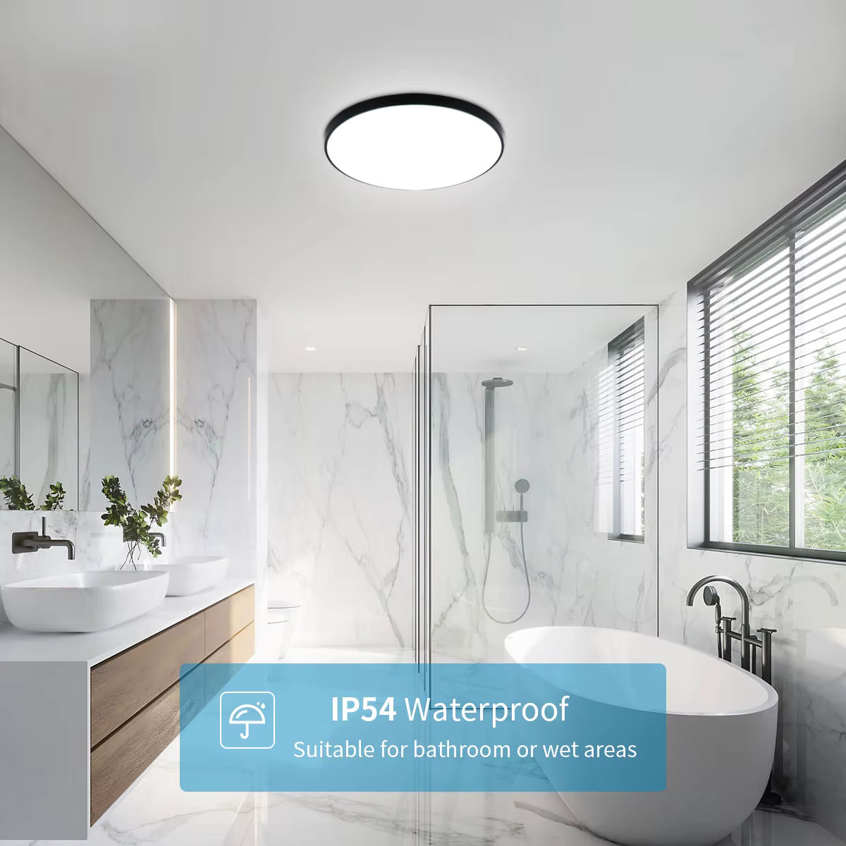 Plafonnier LED rond 24W étanche moderne