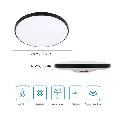 Plafonnier LED rond 24W étanche moderne