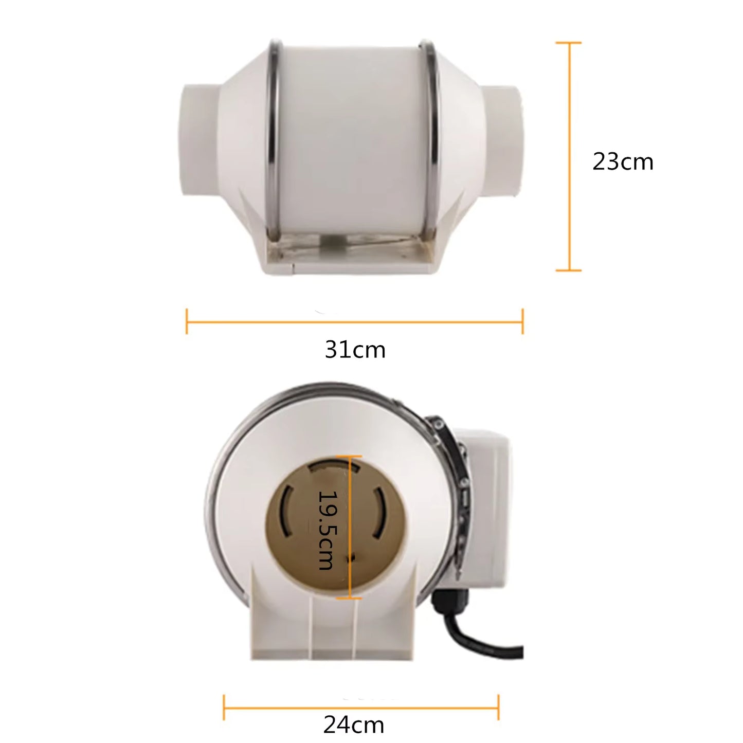 Ventilateur de Conduit 130W 220V – Extracteur d’Air Silencieux pour Cuisine, Entrepôt, Salle de Bain