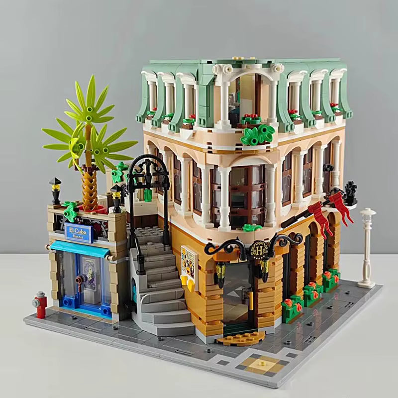 Hôtel Urbain en Blocs de Construction 3066 Pièces – Maquette Architecture Vintage à Assembler – Bâtiment de Ville Miniature de Collection pour Adultes et Adolescents – Jeu de Construction Créatif
