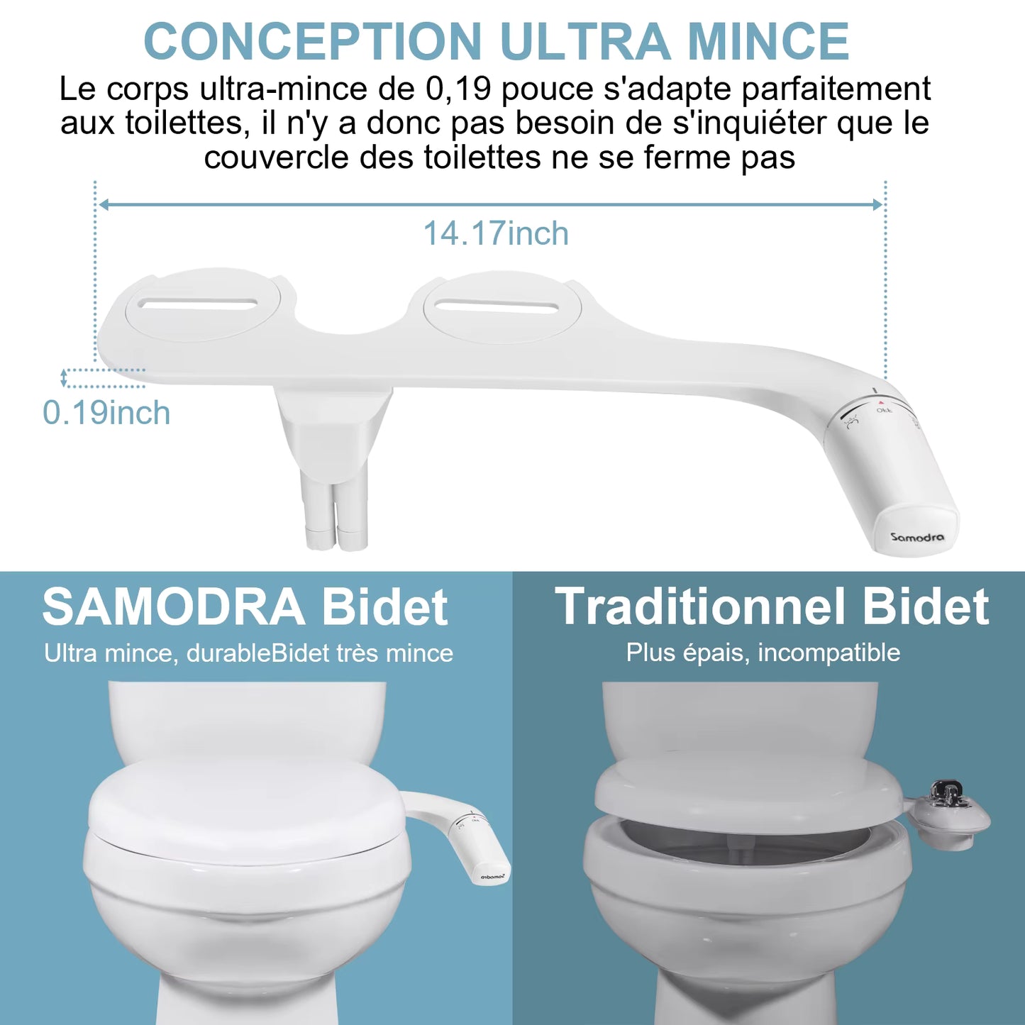 Pulvérisateur de Bidet WC Double Buse – Douche Hygiénique Non Électrique