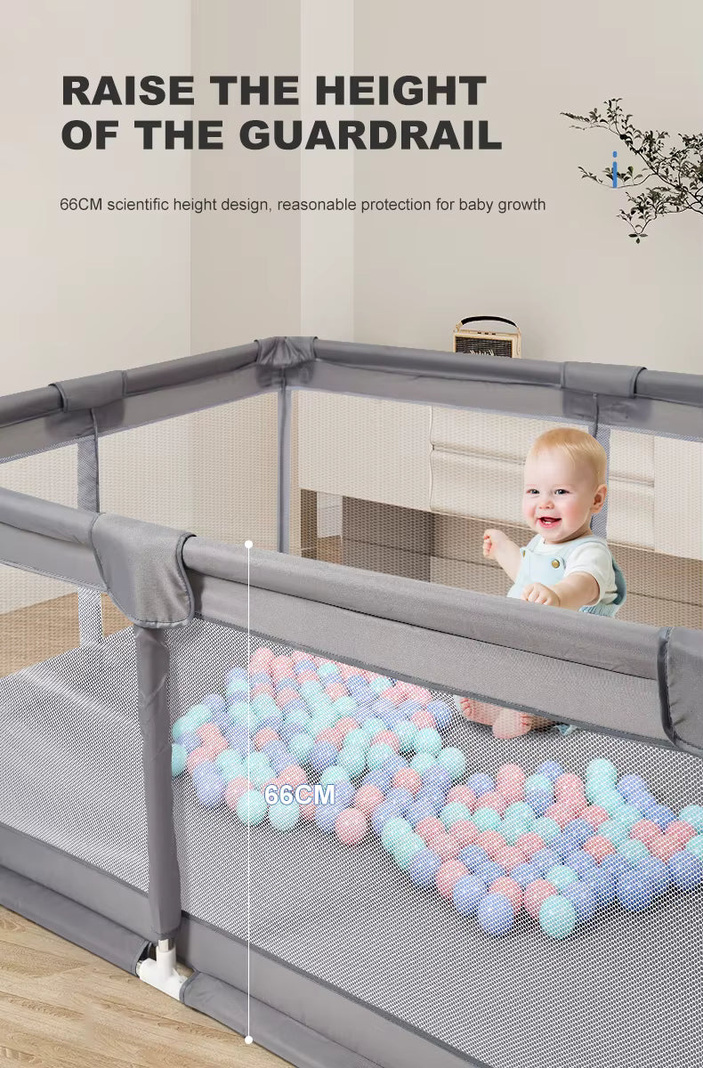 Parc Bébé en Maille Transparente – Barrière de Sécurité Réglable avec Protection Éponge 6 à 36 Mois
