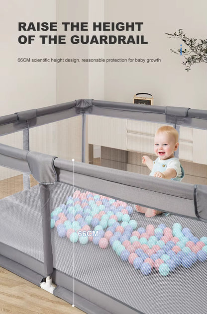Parc Bébé en Maille Transparente – Barrière de Sécurité Réglable avec Protection Éponge 6 à 36 Mois