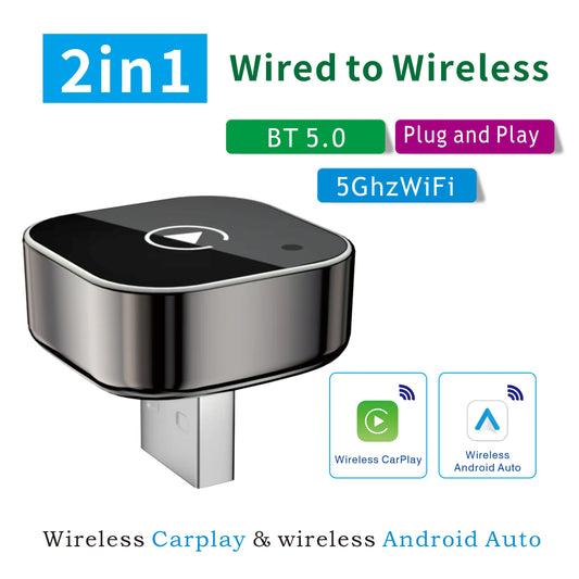 Adaptateur CarPlay Sans Fil pour iPhone – Dongle WiFi 5 GHz Plug & Play Compatible iOS 10+