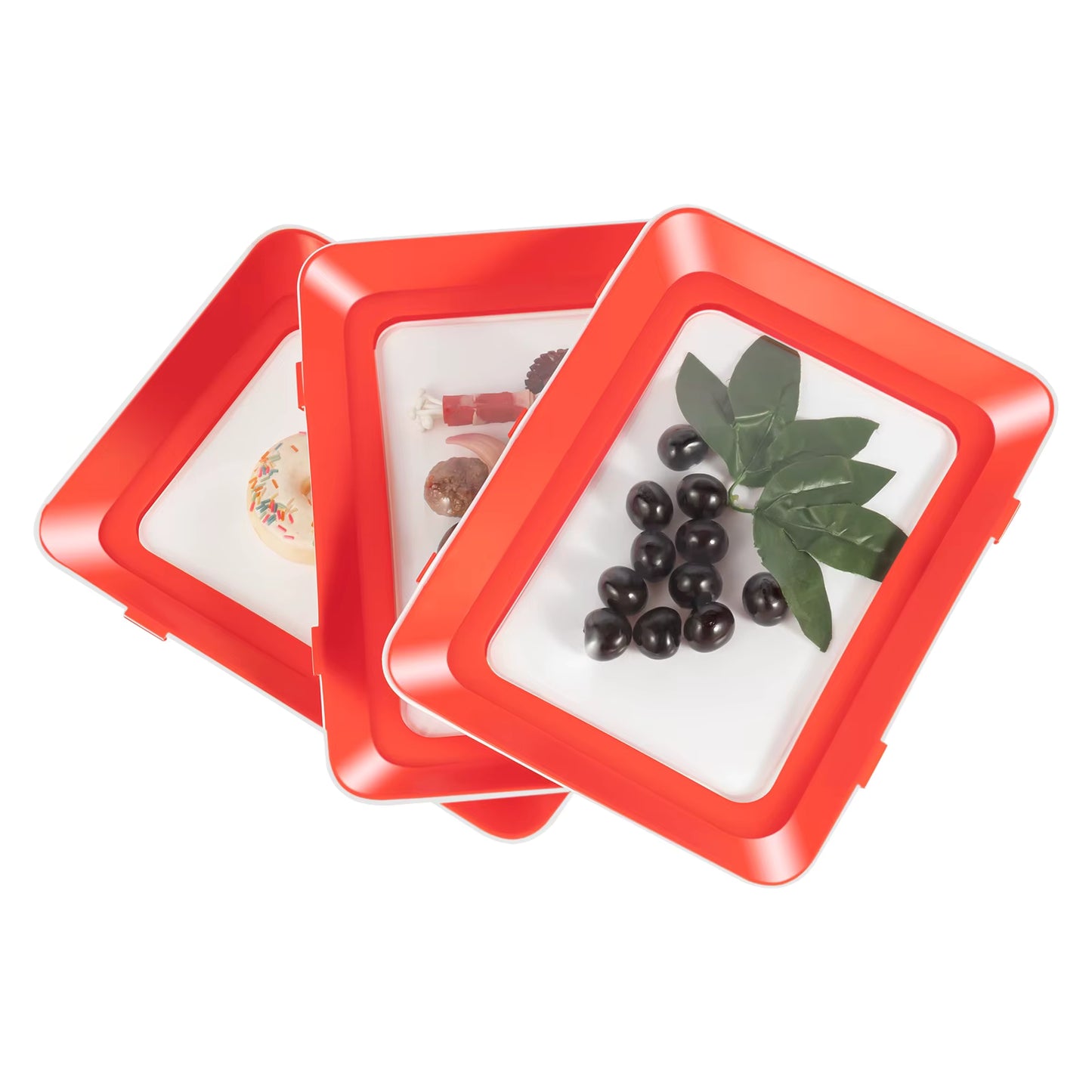 Lot 8 bols alimentaires empilables sous vide