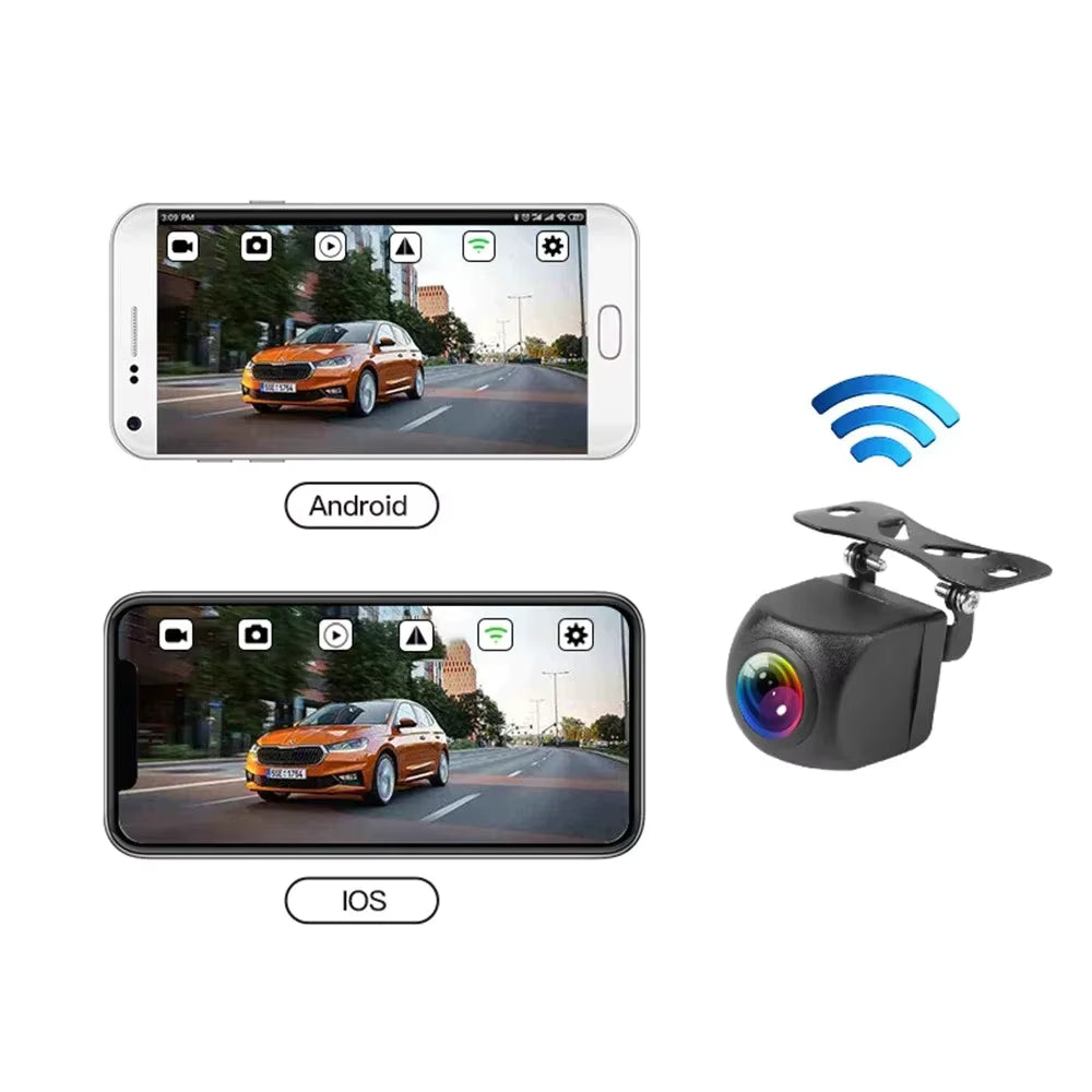 Caméra de Recul Voiture WiFi HD 170° – Caméra de Tableau de Bord Vision Nocturne