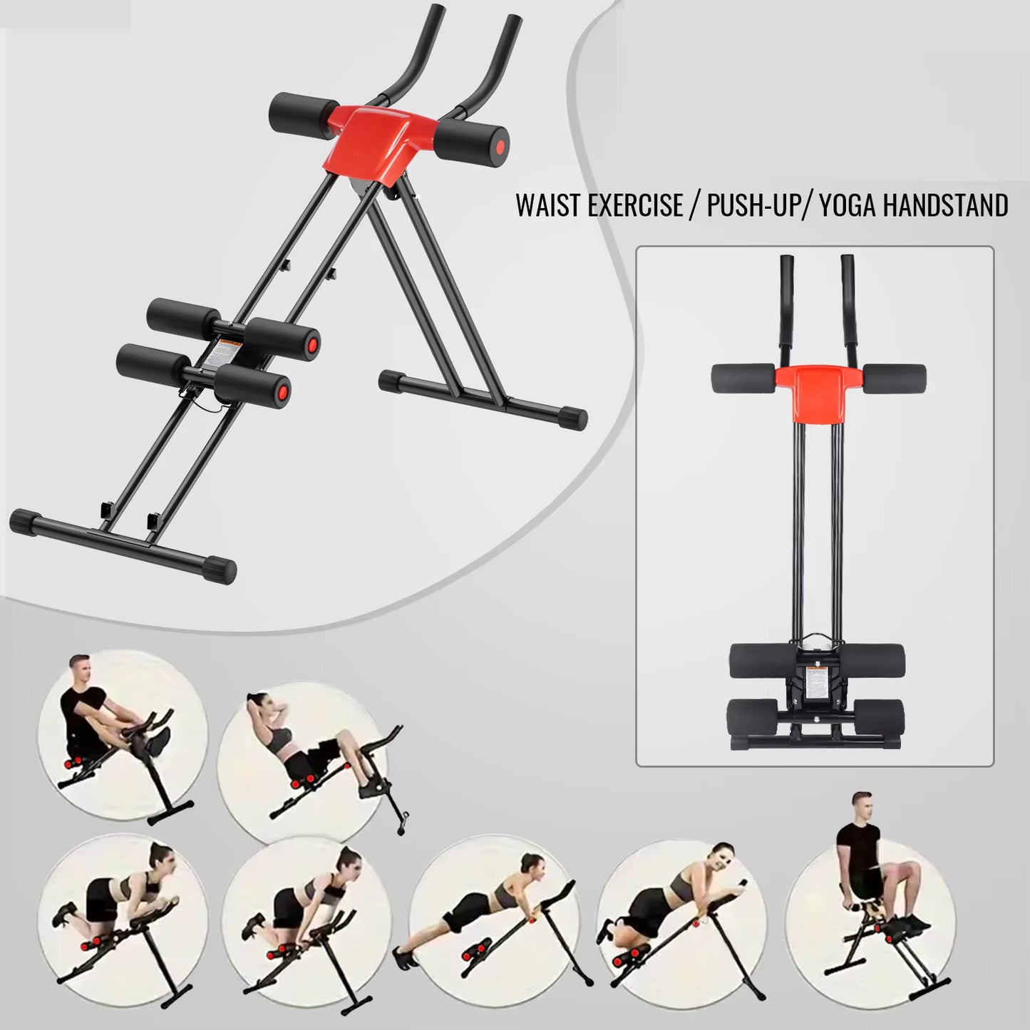 Appareil Abdominaux Multifonction – Entraînement Fitness à Domicile, 5 Niveaux de Résistance, Musculation Abdos, Bras et Jambes