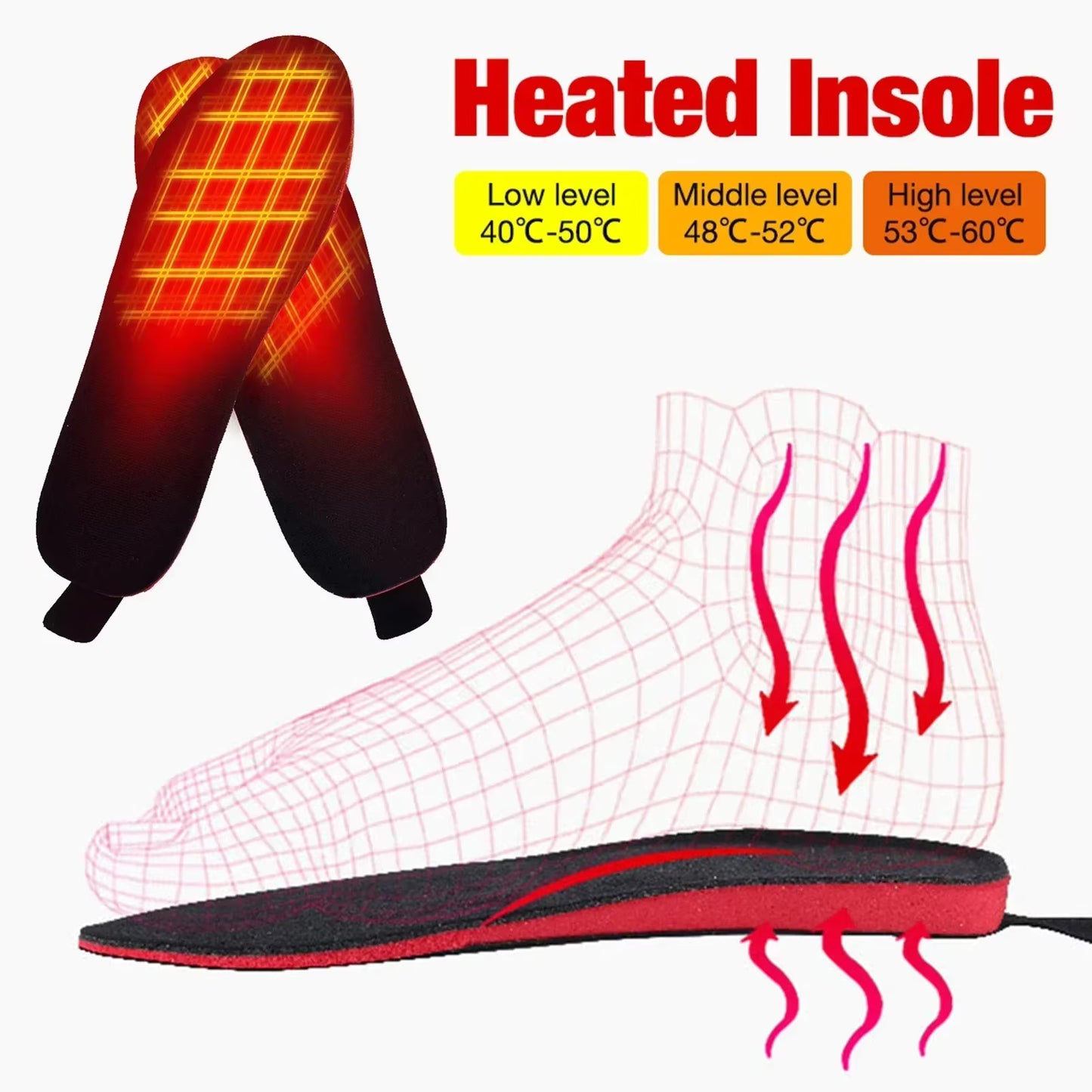 Semelles chauffantes rechargeables pour hiver – Chauffe-pieds télécommandé – Semelles chauffantes chaussures