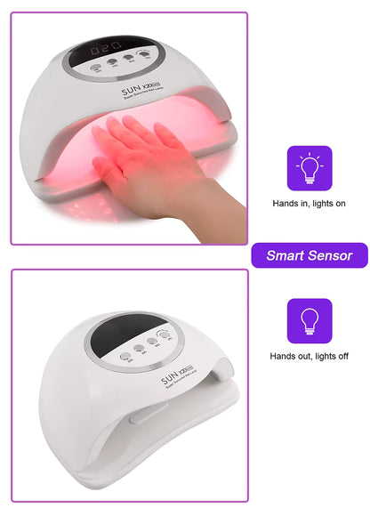 SUN X20MAX UV LED Nail Lamp 72 LEDs – Professional Gel Polish Dryer with LCD Screen and Timer