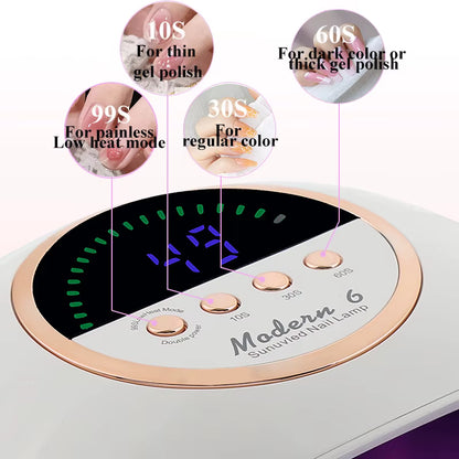 Lampe UV LED 69 LEDs pour Ongles – Sèche Vernis Gel Professionnel avec Capteur Infrarouge et Écran LCD – Lampe Nail Art EU