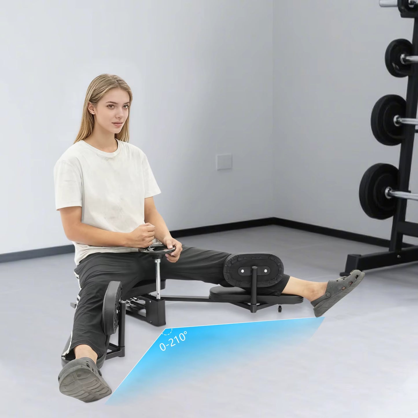 Civière de Jambe 210° Réglable – Machine de Division des Jambes pour Étirement, Flexibilité et Entraînement à Domicile