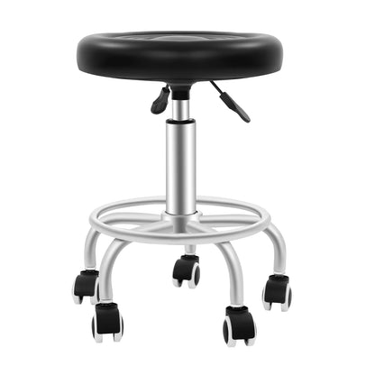 Tabouret de bar roulant réglable en hauteur 360° – Siège rotatif avec roulettes – Tabouret ergonomique pour salon bureau cuisine beauté