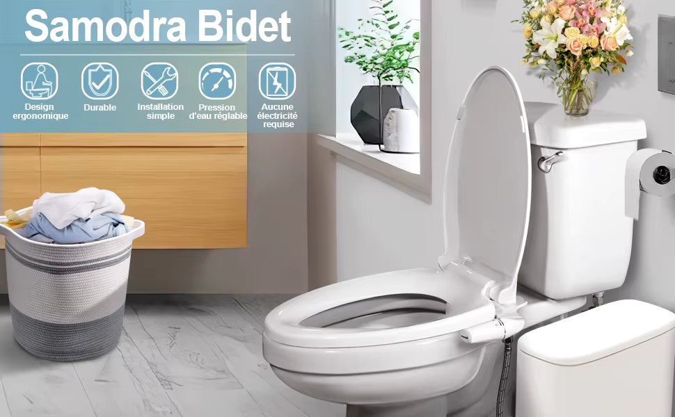 Pulvérisateur de Bidet WC Double Buse – Douche Hygiénique Non Électrique