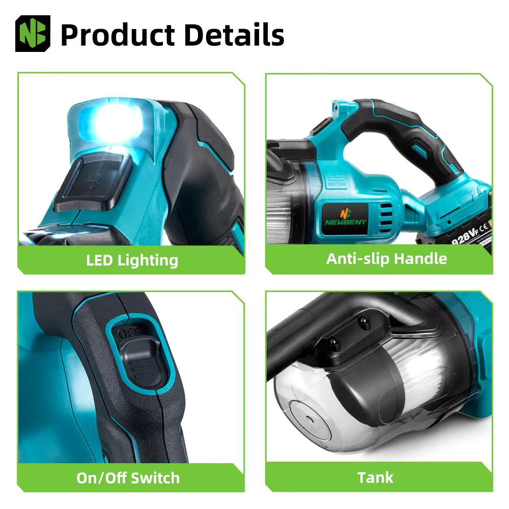 Aspirateur électrique sans fil portable pour maison et chantier