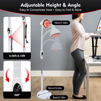 Lampe infrarouge thérapeutique 275W rotative 360°