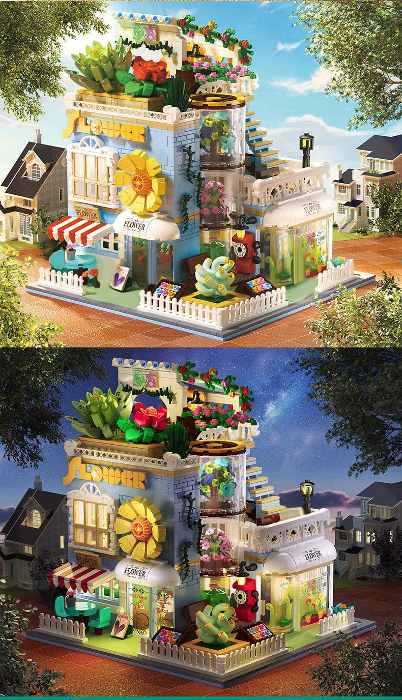 Maison Fleurie en Blocs de Construction 2091 Pièces – Décoration Miniature DIY avec Plantes et Jardin – Jeu Créatif Adulte Enfant